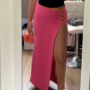 Pink and Orange maxi  skirt princess polly